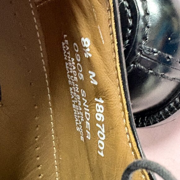 NEW-Bass-Men.s-1867001-SNIDER-Black leather Dress shoes.Sz-8.5M.Brazil. main image 9